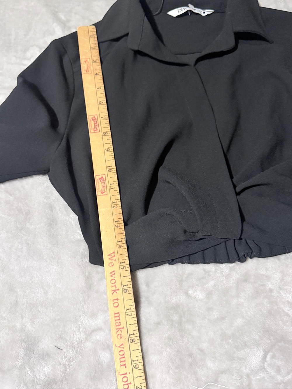 Zara Black Twist-Front Long-Sleeve Button-Down Shirt - Picture 8 of 9